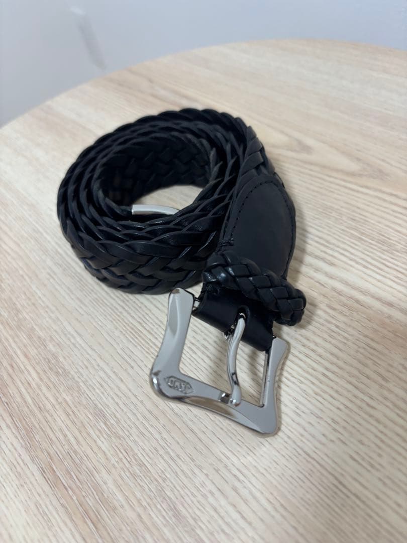 J&M DAVIDSON 編み込みベルト ブラック 80サイズ