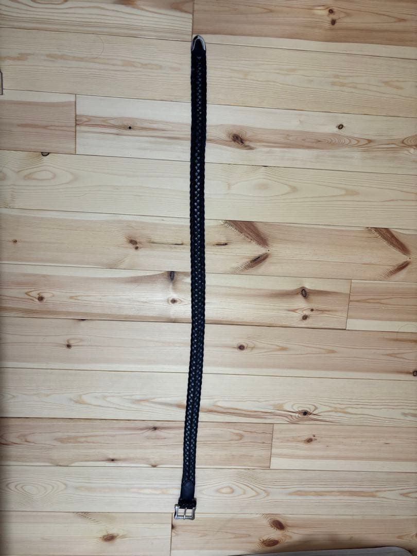 J&M DAVIDSON 編み込みベルト ブラック 80サイズ