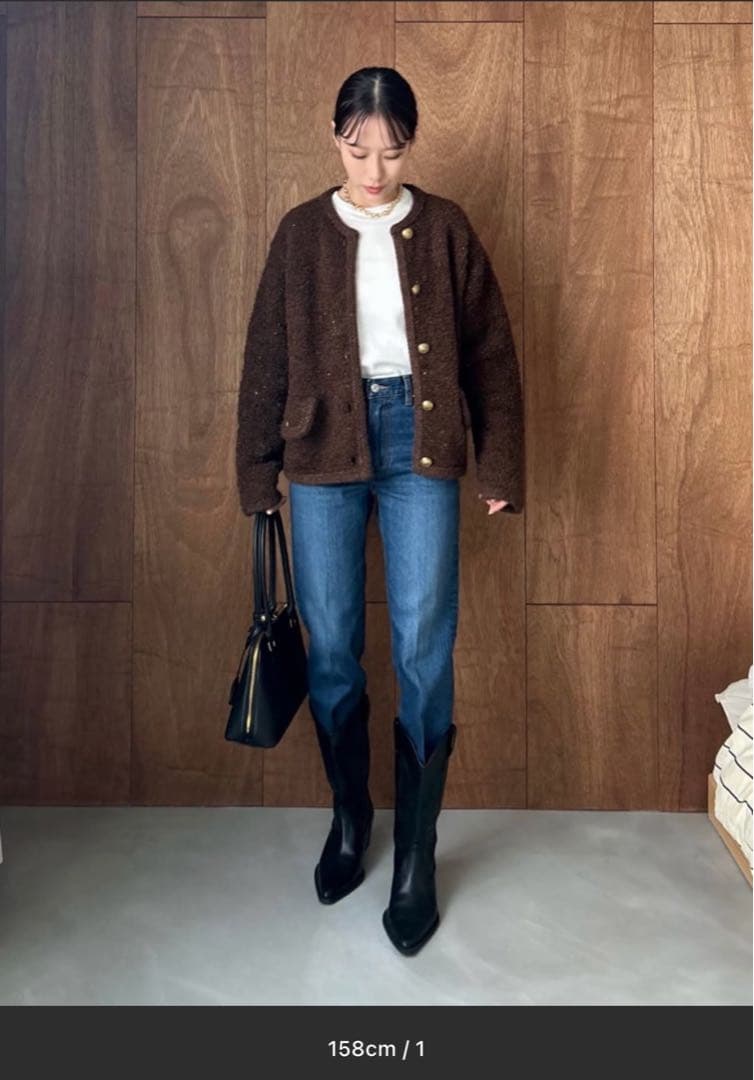 ✿*:・゜　ミラオーウェン 金釦テディラメニットジャケット