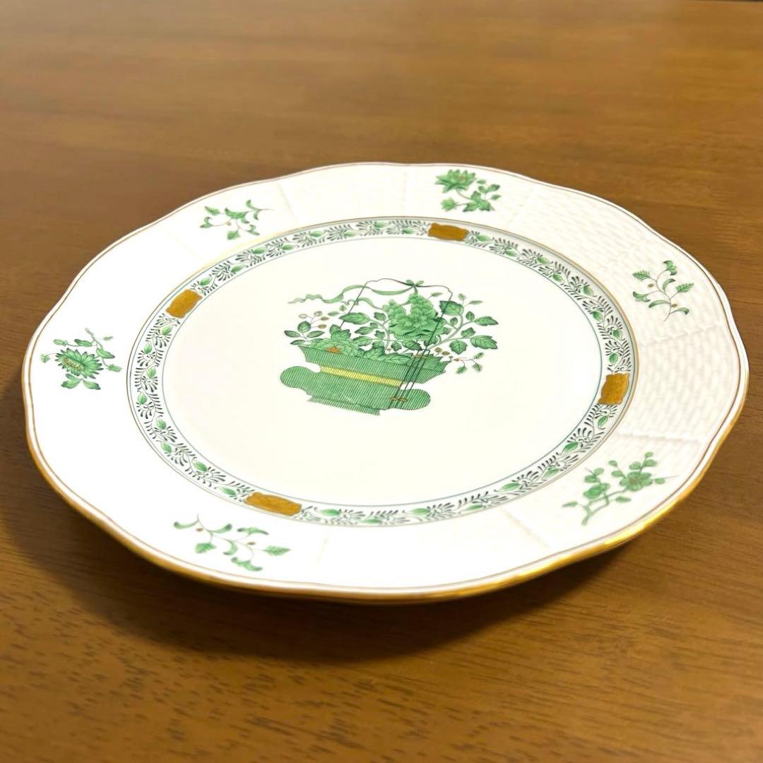 HEREND　清の花籠 524/CN プレート（25cm）