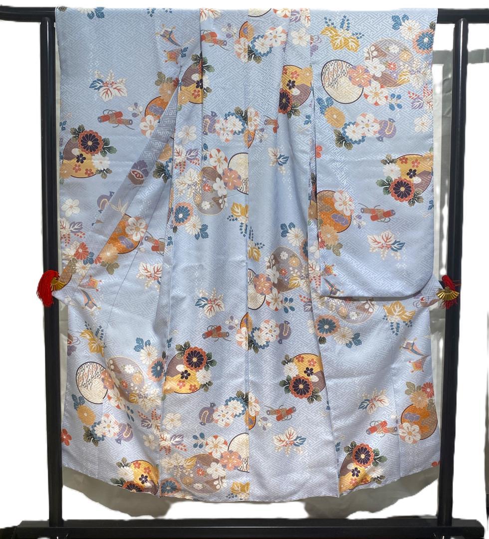 七五三 女の子 着物 四つ身 祝い着 7歳 小紋柄 襦袢付き　美品