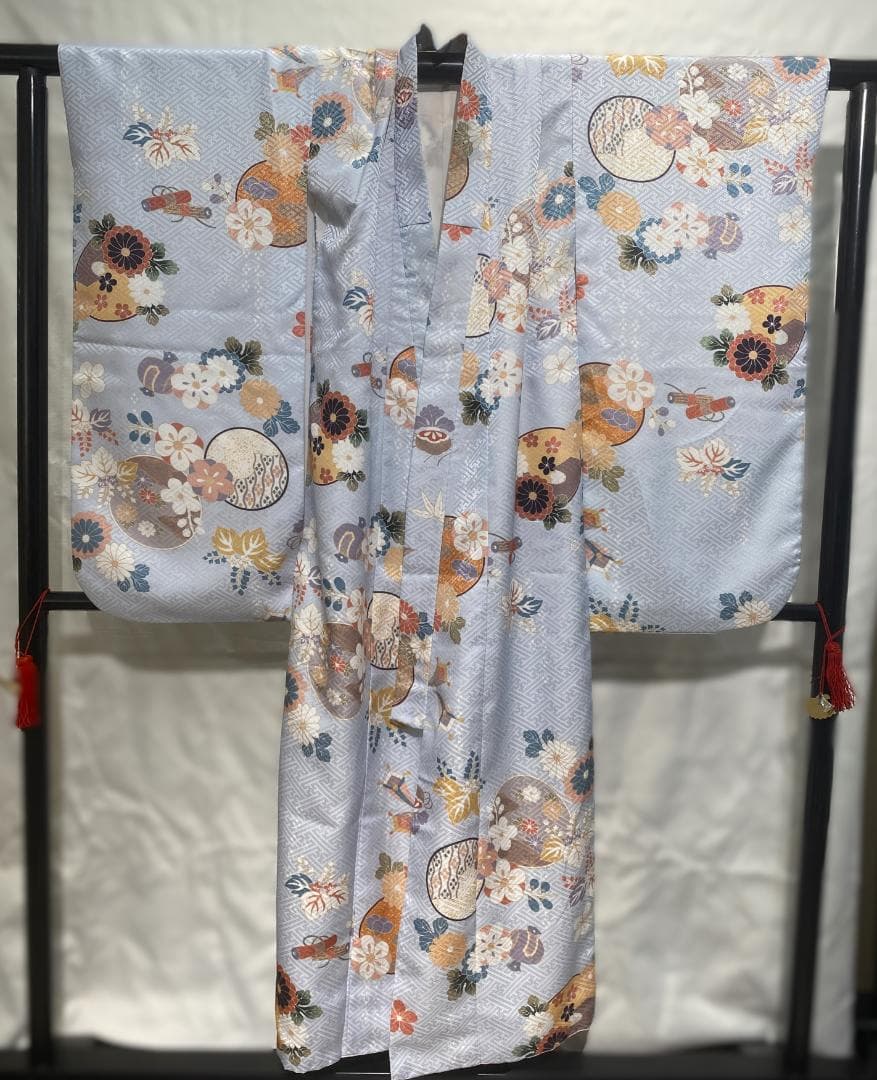 七五三 女の子 着物 四つ身 祝い着 7歳 小紋柄 襦袢付き　美品