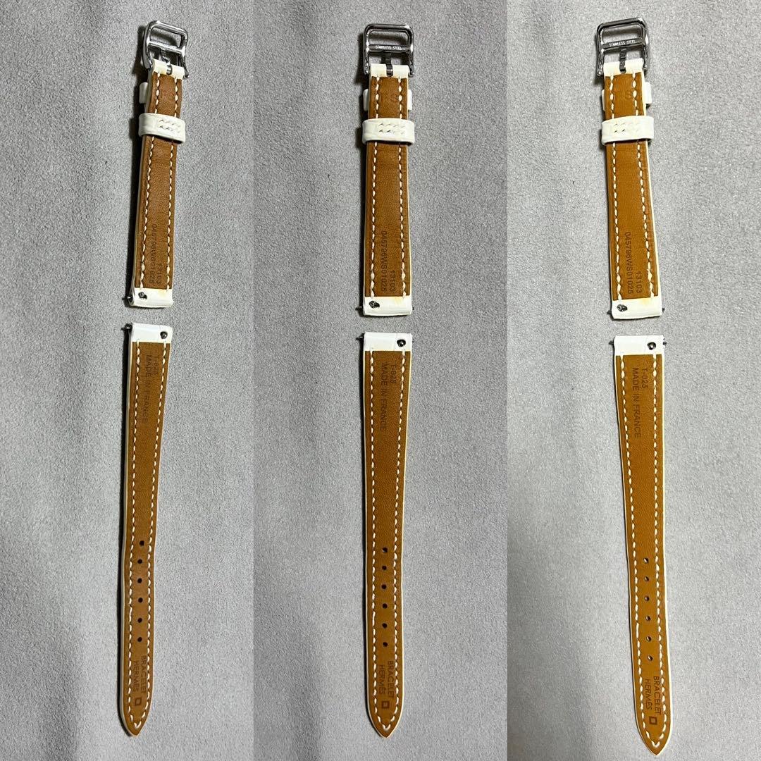 Hウォッチ ミニ ベルト Hermes エルメス 時計 腕時計 アリゲーター 白