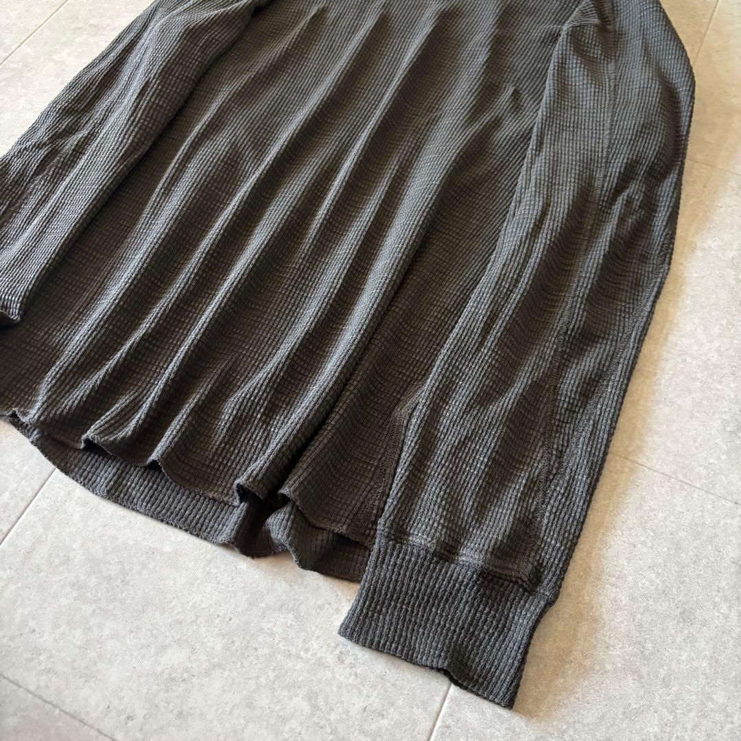 極美品 定価2,3万 RRL クルーネック長袖ワッフル L 黒系 スミクロ