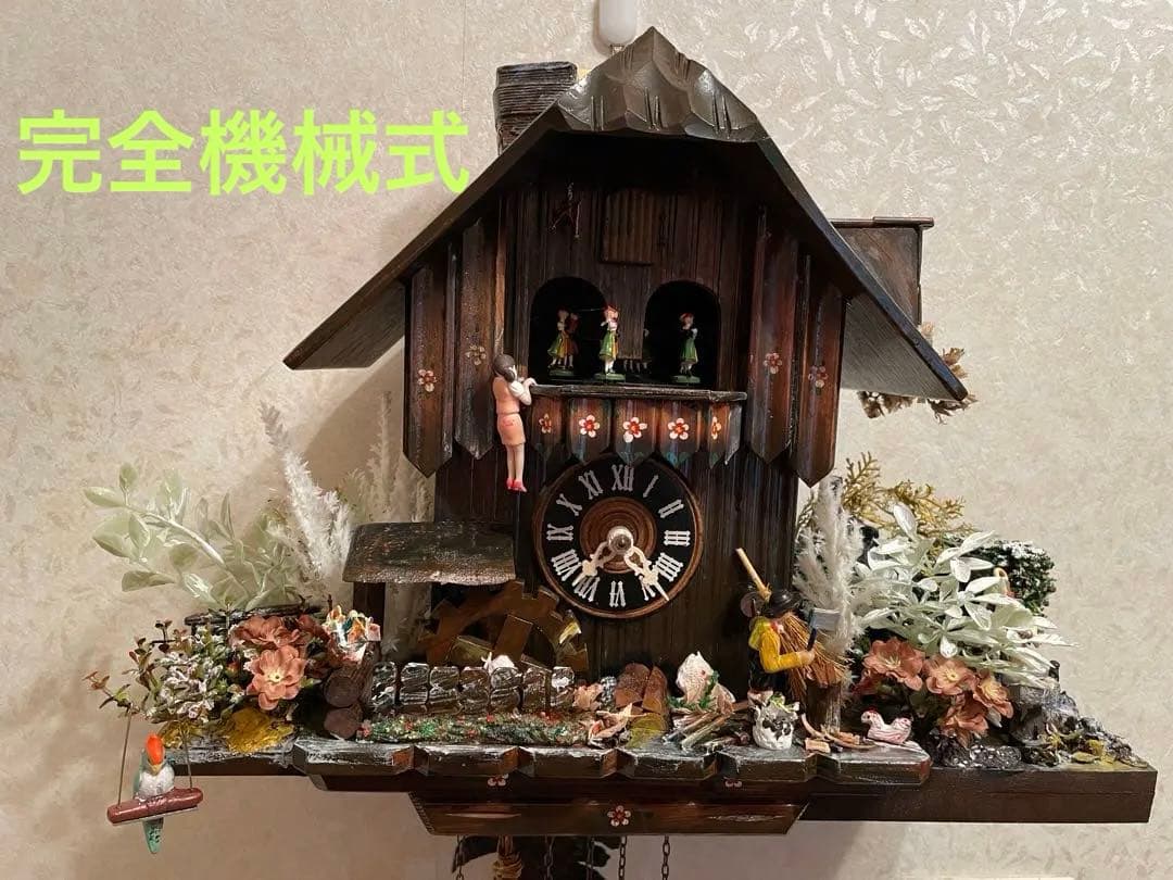 西ドイツ製　からくり鳩時計　稼働品 アンティーク 木製 ヴィンテージ　精度調整済