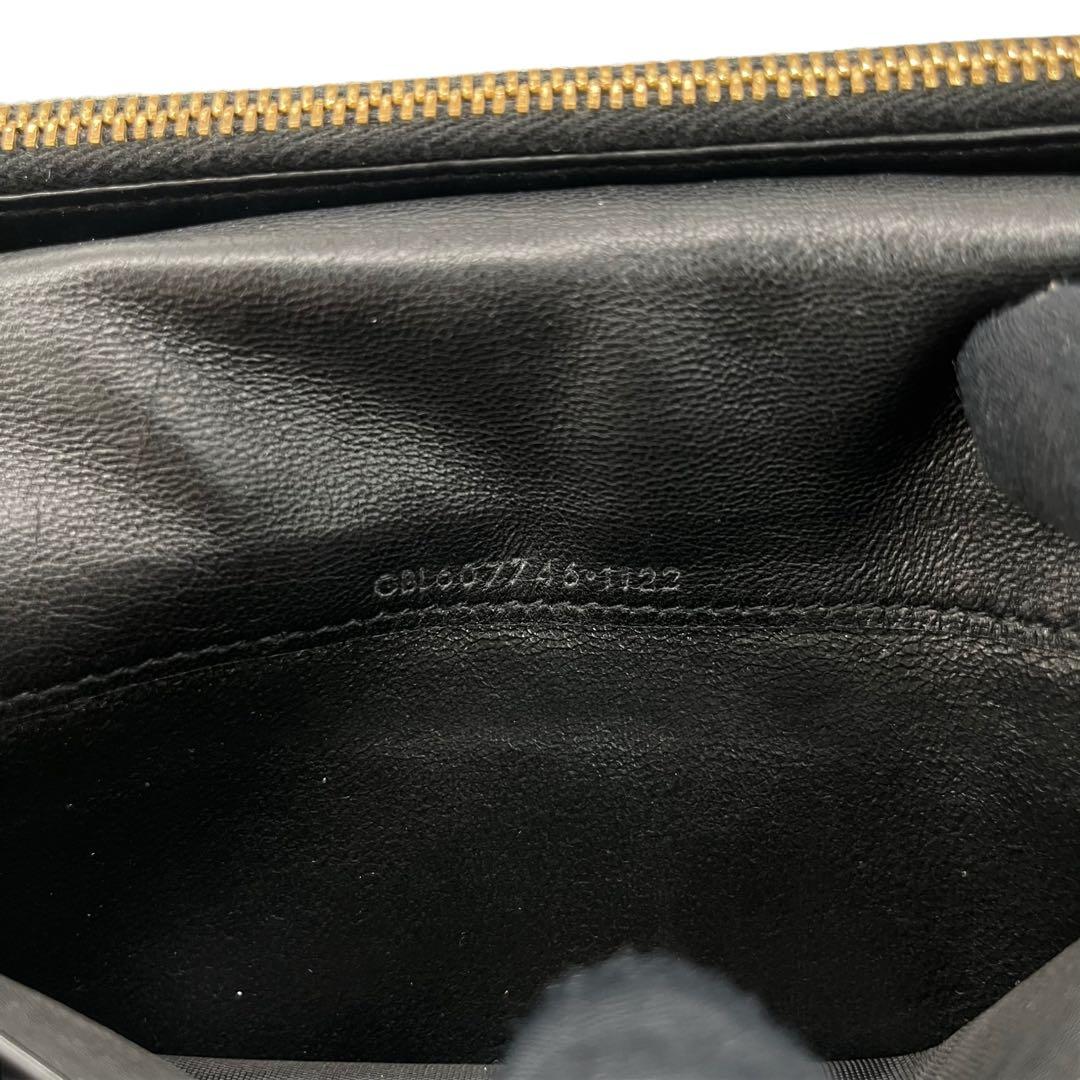 希少✨サンローラン 長財布 クロコ型押し YSL カサンドラ ブラック 黒