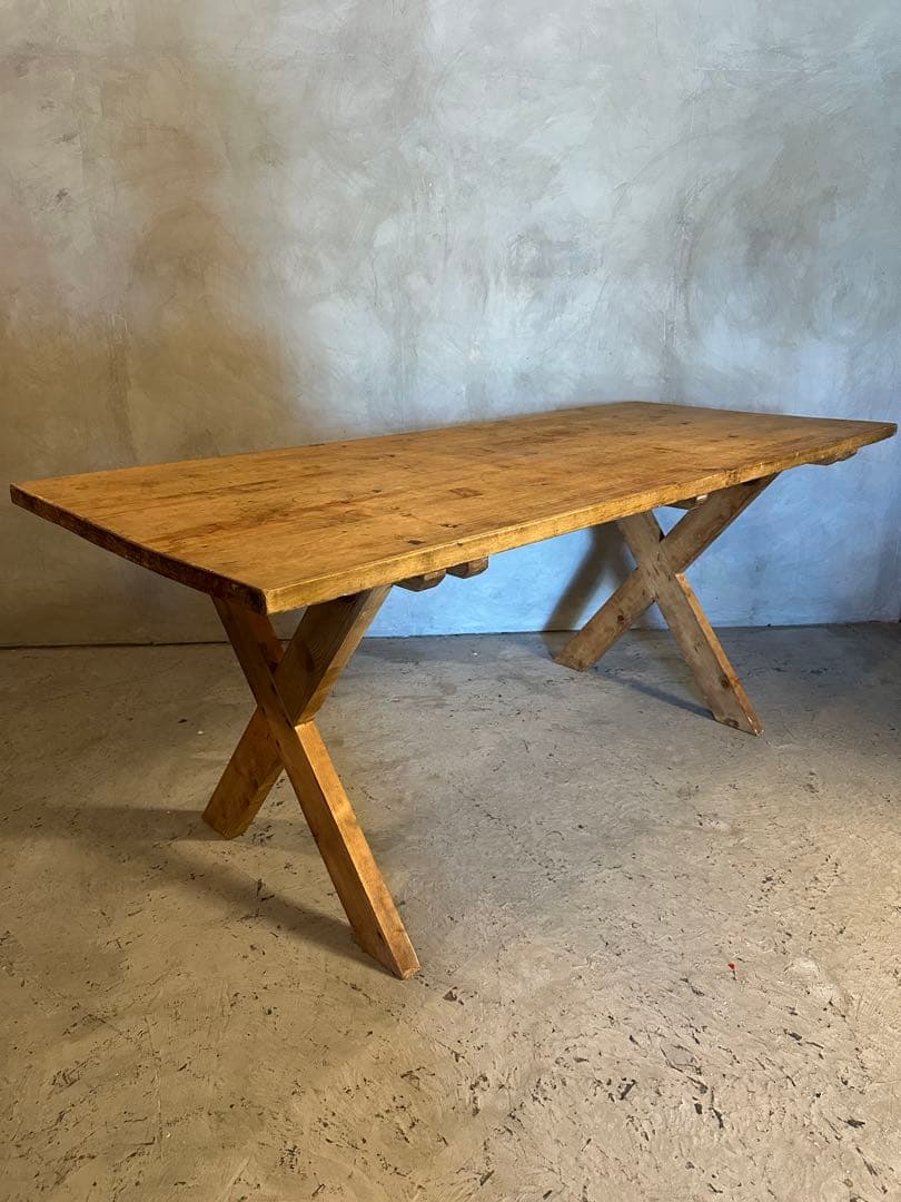 【東京都23区配送無料】ビンテージ　テーブル　作業台　什器　陳列棚　プリミティブ