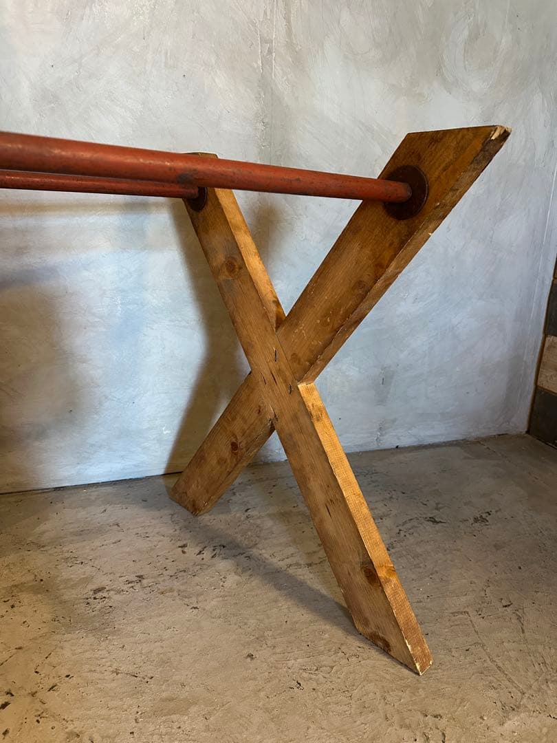 【東京都23区配送無料】ビンテージ　テーブル　作業台　什器　陳列棚　プリミティブ