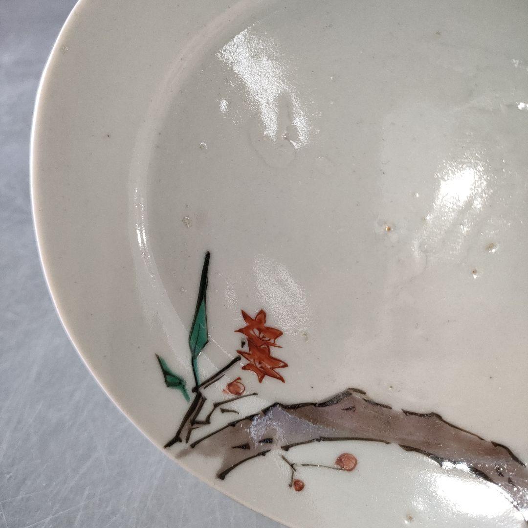 A1210-3/古九谷色絵花鳥文銘々皿5客/共箱/向付/飾皿/菓子皿/懐石道具/