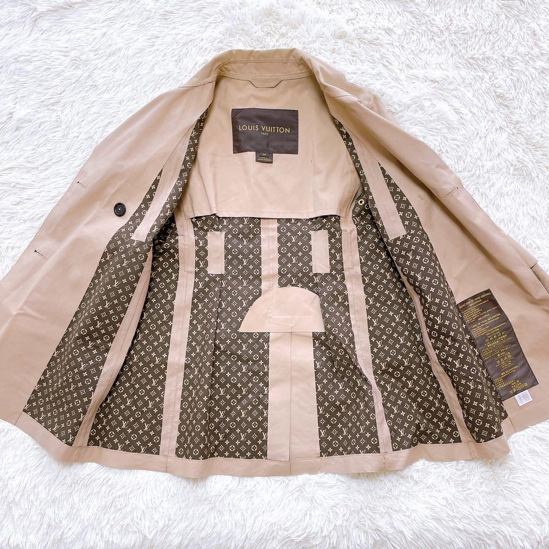 ルイヴィトン モノグラム トレンチコート ゴム引きコート 34