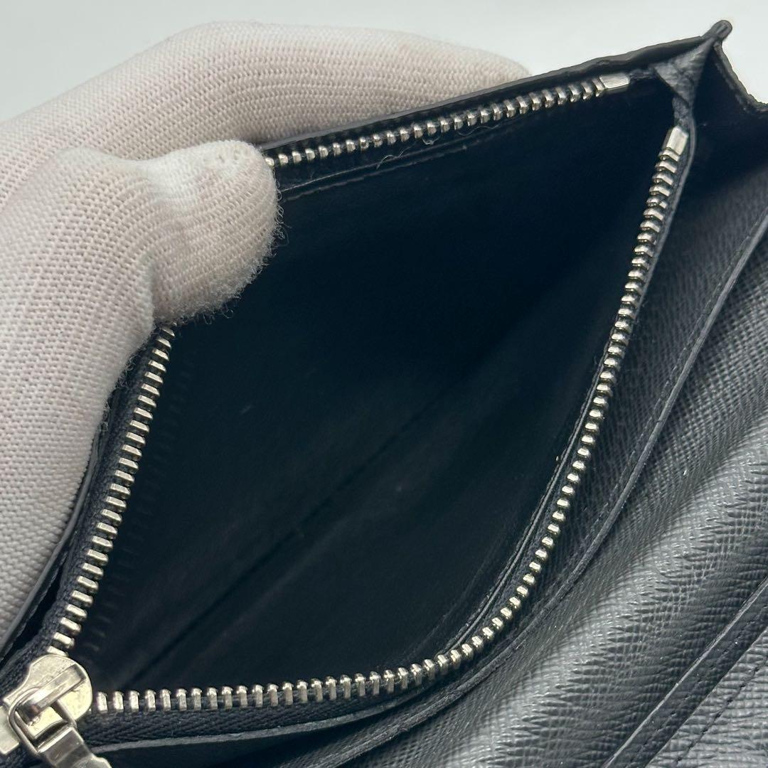 ルイヴィトン ポルトフォイユ ブラザ タイガ 二つ折り 長財布 レザー ブラック