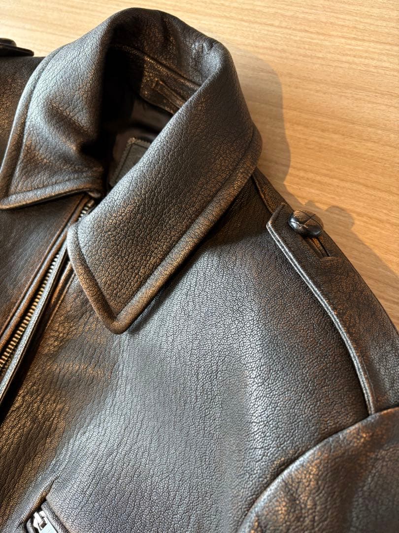 j*a様 PRADA 22ss look2 レザージャケット ブルゾン