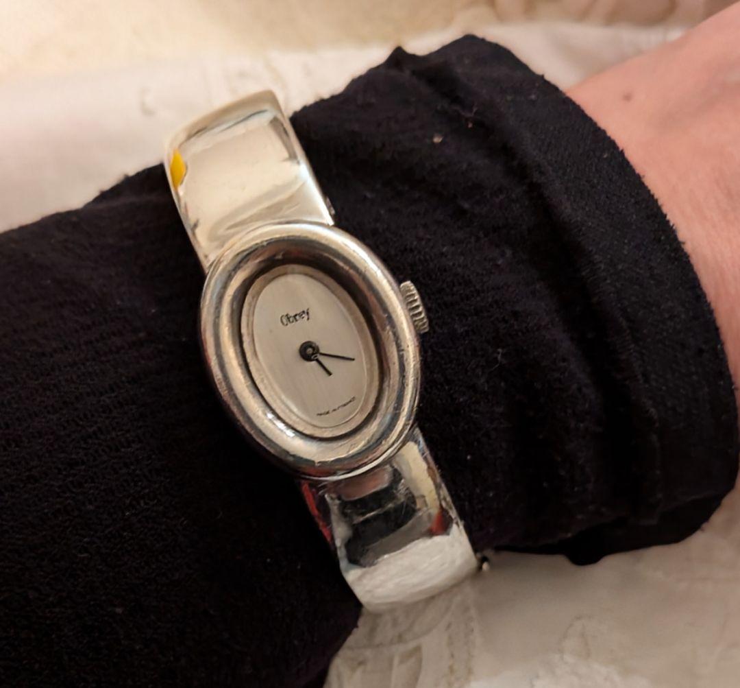 Obrey ソリッドシルバー 手巻き時計♠️2針♠️フランス製♠️銀♠️バングル