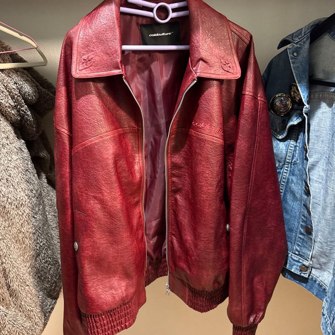 coldculture 赤 レザージャケット XL