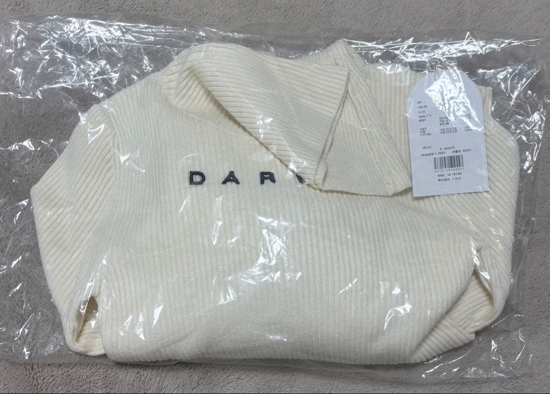 Darich　ダーリッチ　スムースファーリブニットトップス　IVO　アイボリー