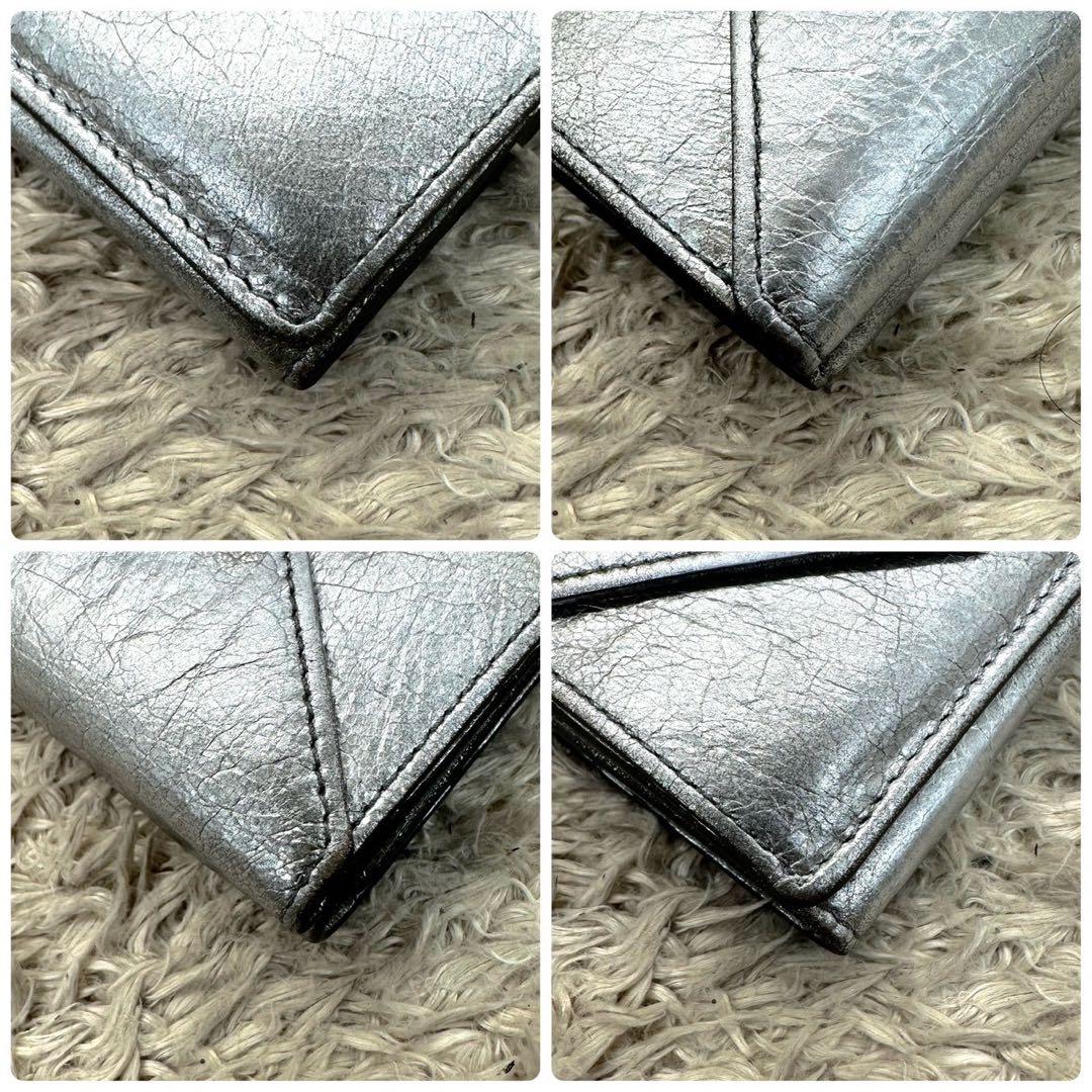 【美品】BALENCIAGA シルバー三つ折り財布 エブリデイ