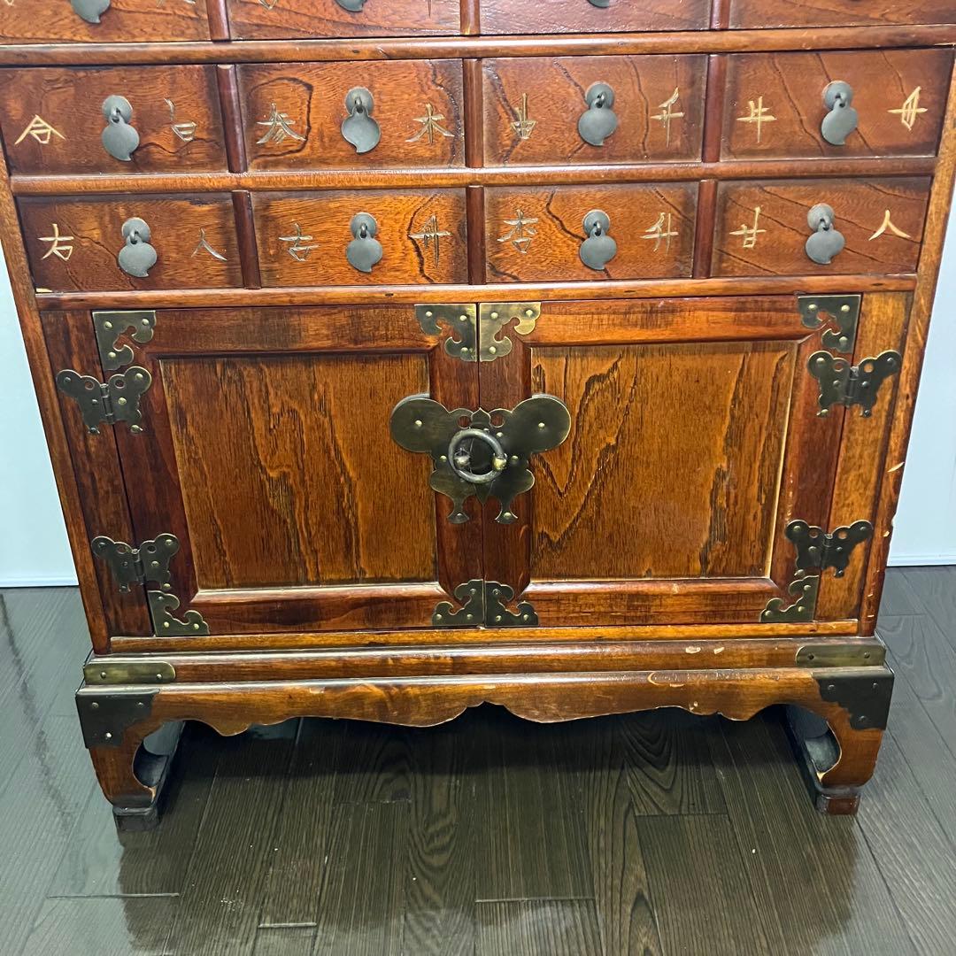 李朝　韓国　薬棚　アンティーク家具　タンス