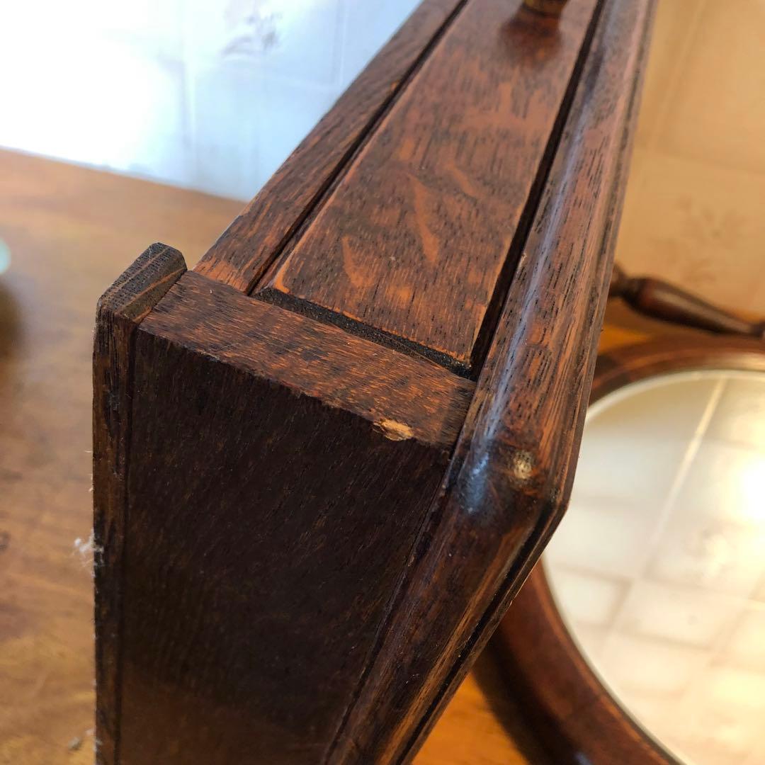 H 鏡台　メイクボックス　アクセサリースタンド　アンティーク調　スタンドミラー