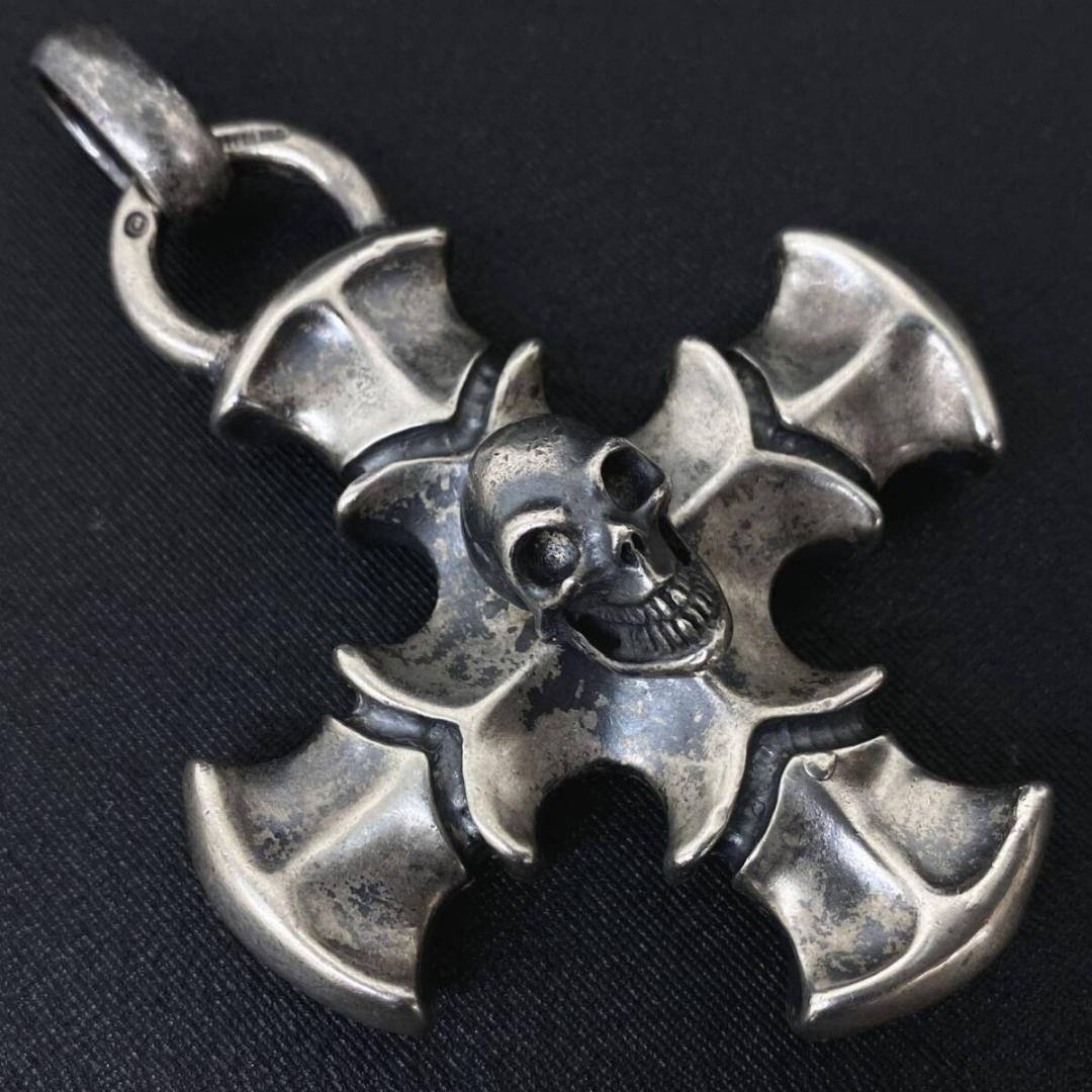 GABOR Gaboratory 生前 スカル バトルアックスクロス ペンダント