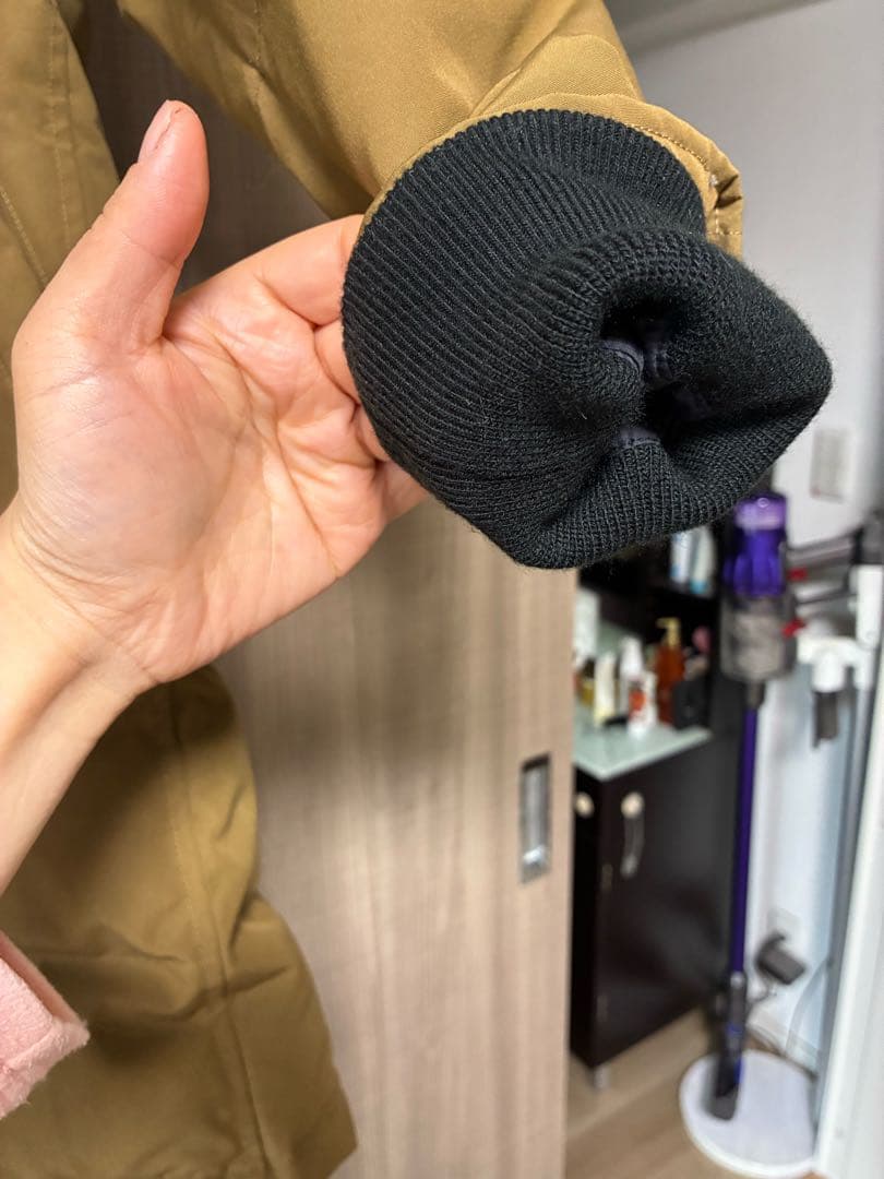 DANTON カーキ フード付き ダウンジャケット Sサイズ