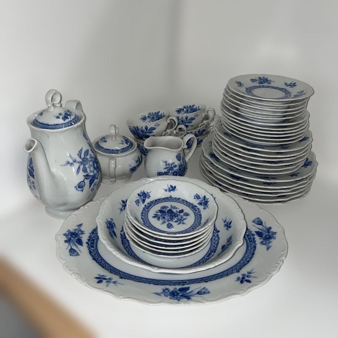 値下げ Rosary YAMATO JAPAN 青い花柄 食器セット 約40点