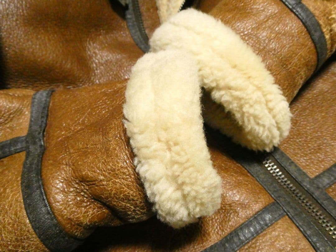 ビッグシルエット！美品！肉厚リアルムートンB-3フライトジャケットM