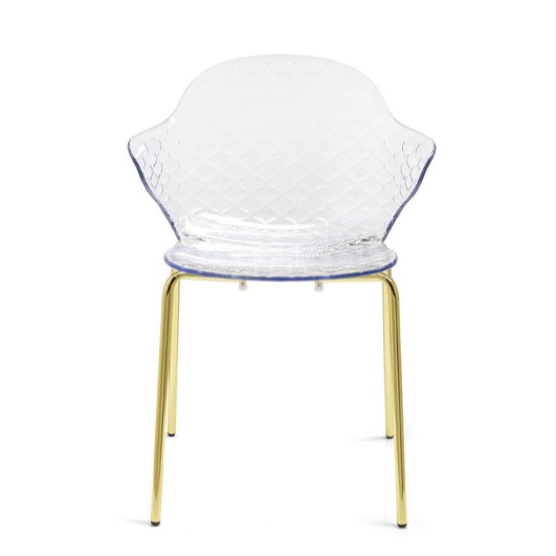 calligaris カリガリス サントロペ　ダイニングチェア　クリア　ゴールド