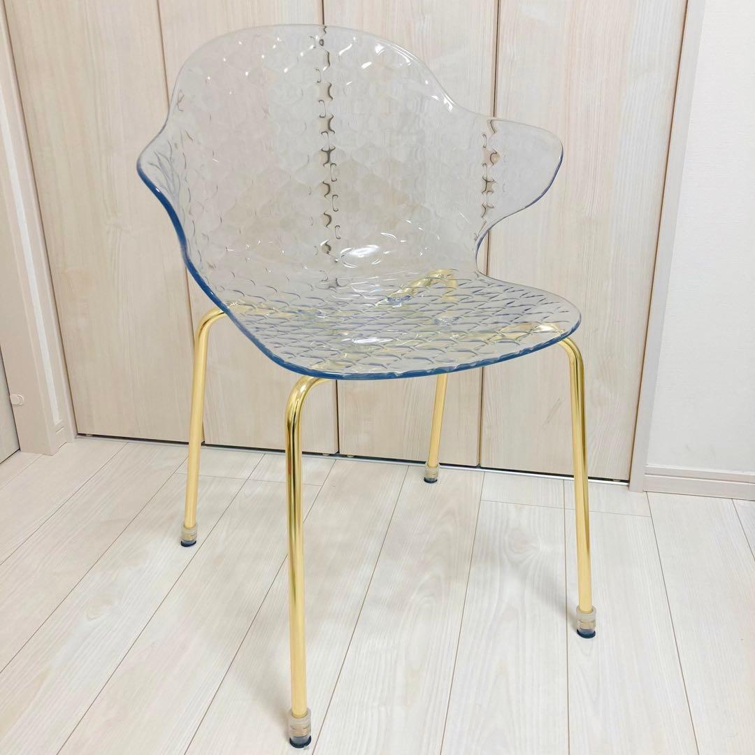 calligaris カリガリス サントロペ　ダイニングチェア　クリア　ゴールド