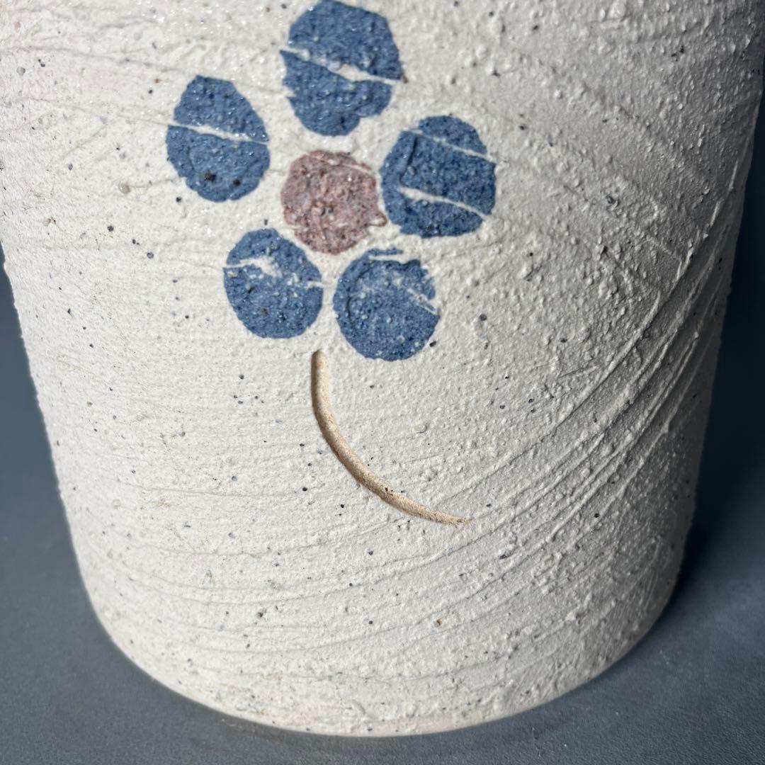 信楽焼長傘立て  花絵 高さ57cm