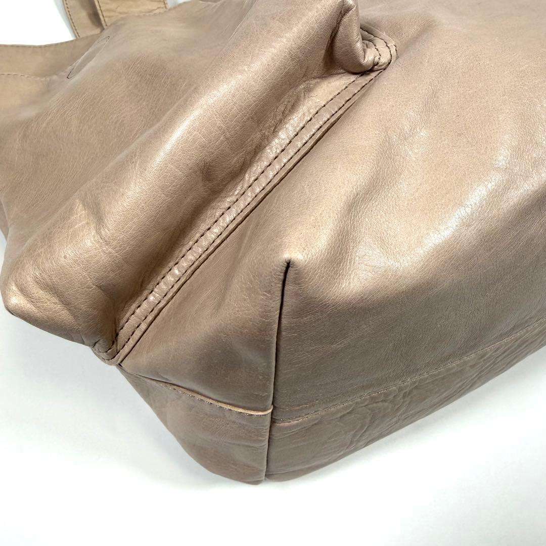 【未使用に近い】ヨーガンレール　トートバッグ　シワ加工　馬革　アイボリー