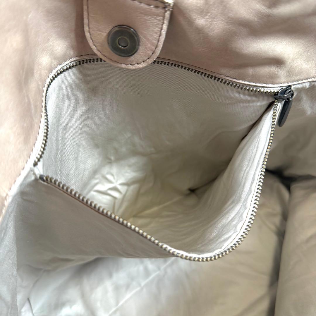 【未使用に近い】ヨーガンレール　トートバッグ　シワ加工　馬革　アイボリー