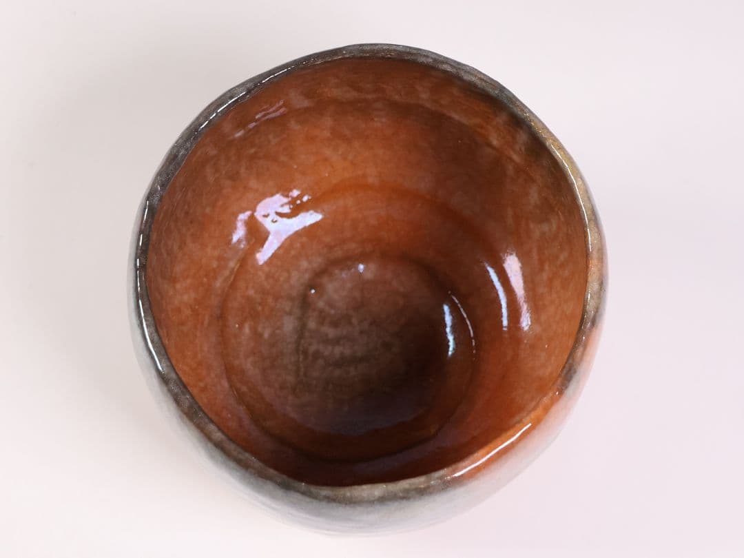 茶道具 二代 小川長楽 赤茶碗 共箱 共布 陶芸 陶器【MA914】