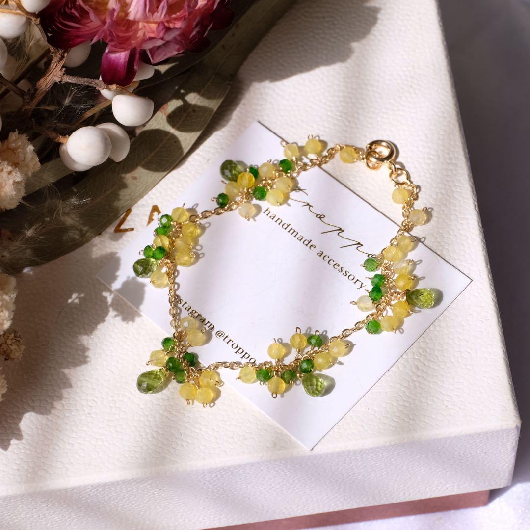 みっちゃん ♦︎14kgfアクアマリンフリルカービングピアス