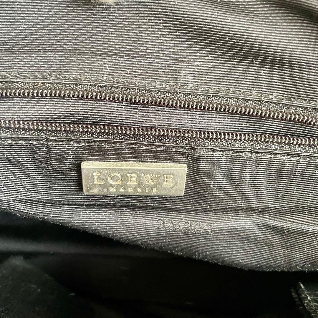 LOEWE ロエベ トートバッグ 肩掛け ショルダー ブラック レザー シボ皮