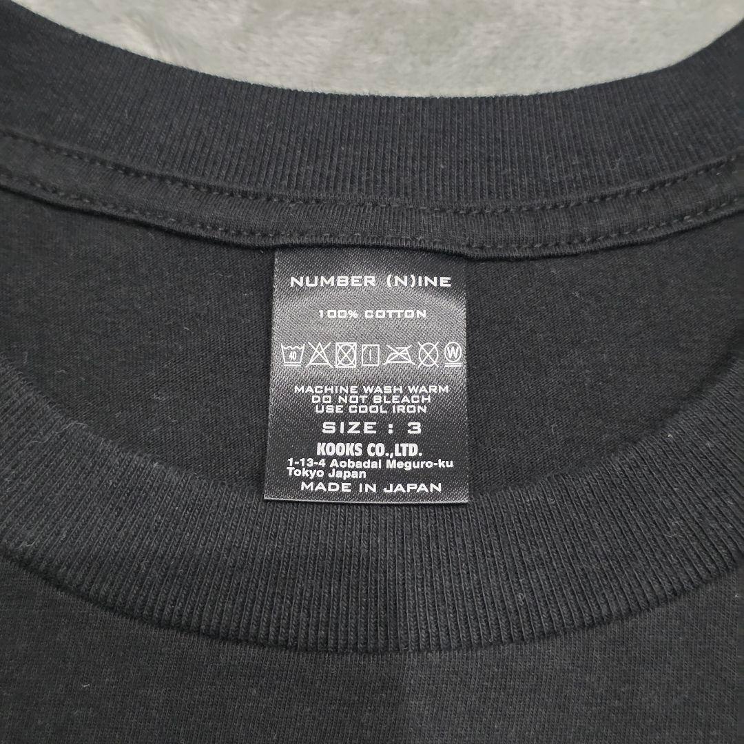 ナンバーナイン　スカルプリントTシャツ　サイズ　3　黒　ドクロ