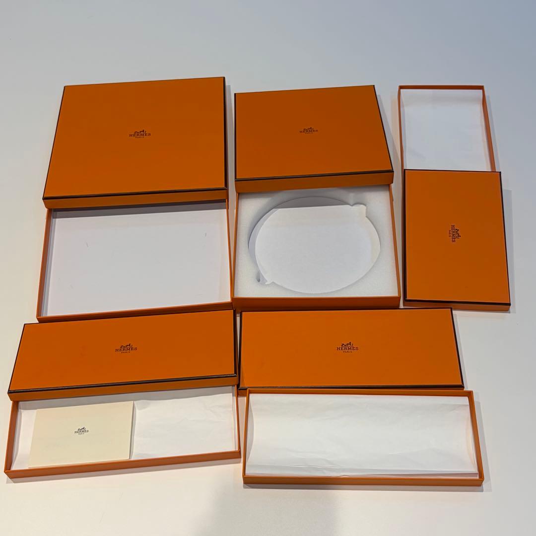 HERMES特大オレンジボックス23箱高級木箱ショッパー袋46枚巾着袋1袋まとめ