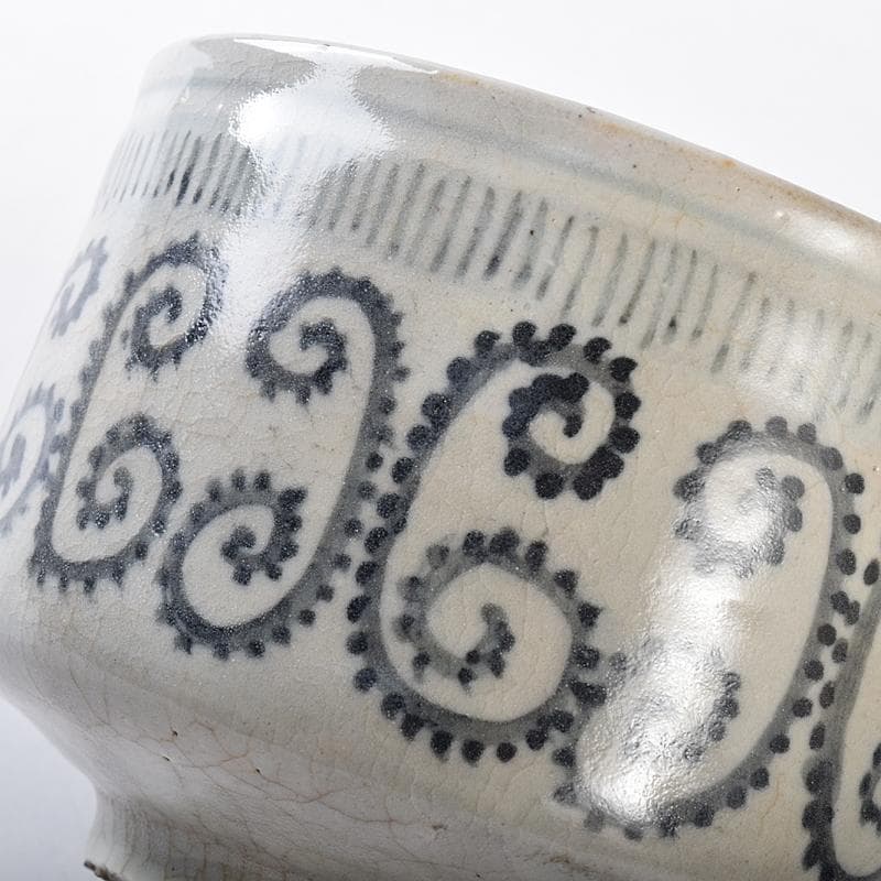 伊万里焼　古伊万里　初期伊万里　蛸唐草文　茶碗　袱紗付　時代箱付　D　R8105