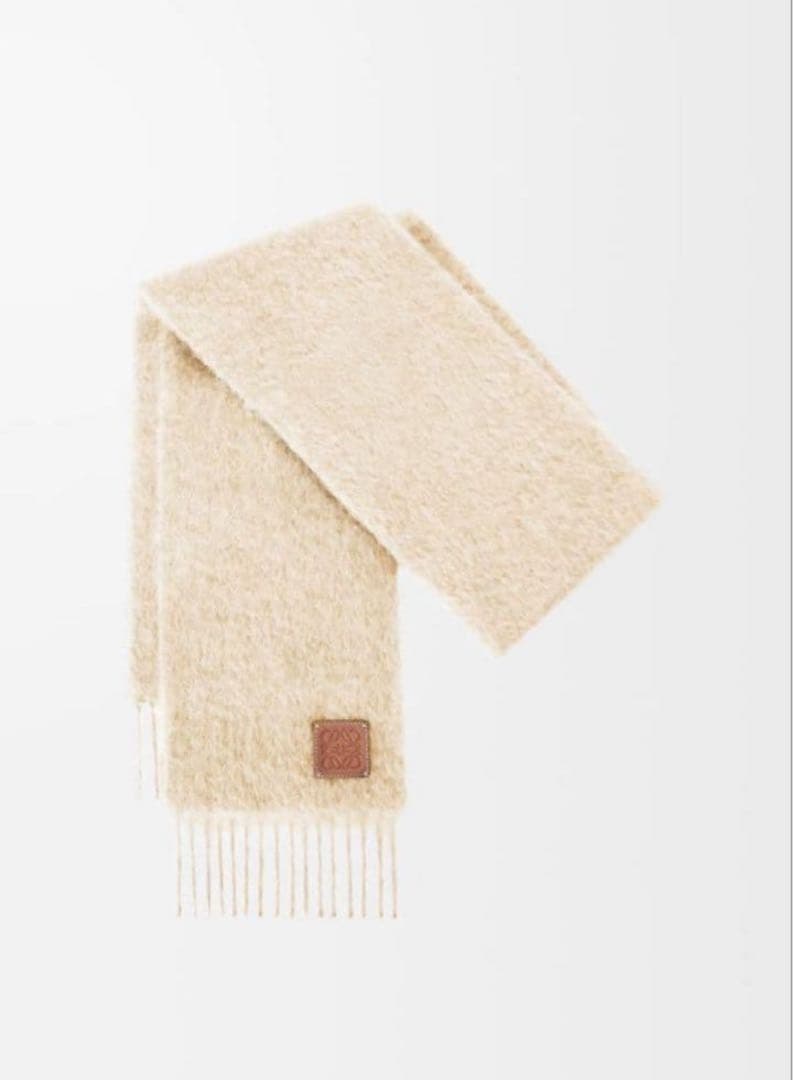 【LOEWE】モヘヤ マフラー ホワイト