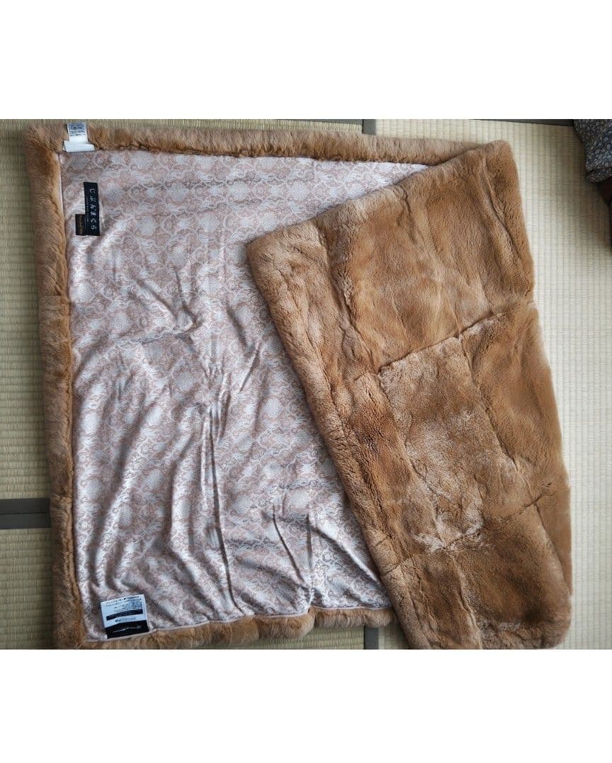 ムートン毛布 ブラウン レッキスハーフケット 掛け布団 　毛布　150×100