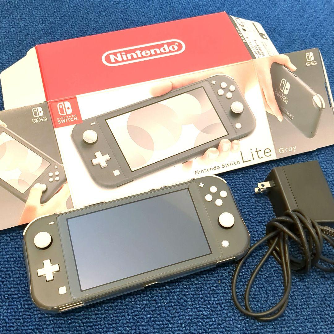 任天堂 Switch Lite グレー ACアダプター、カバー、保護シール付