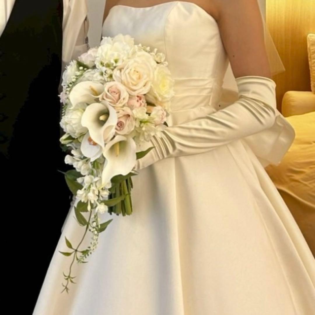 ウェディング　ブーケ　ブートニア付き　キャスケードブーケ　結婚式　wedding