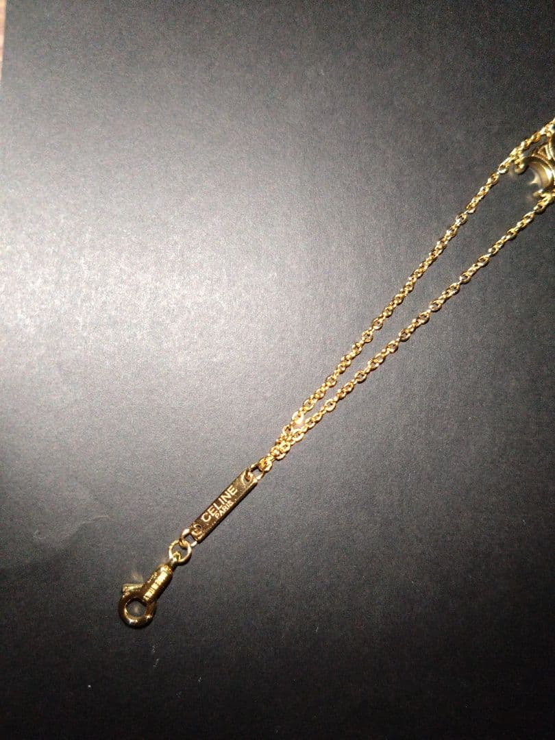 CELINE セリーヌ　トリオンフ サスペンダー ブレスレット　ゴールド