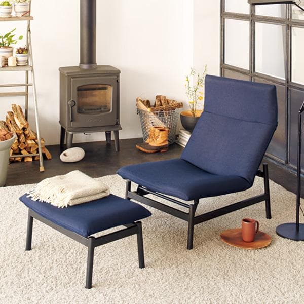 USED MUJI 無印良品 リクライニング ラウンジソファ ネイビー 廃番