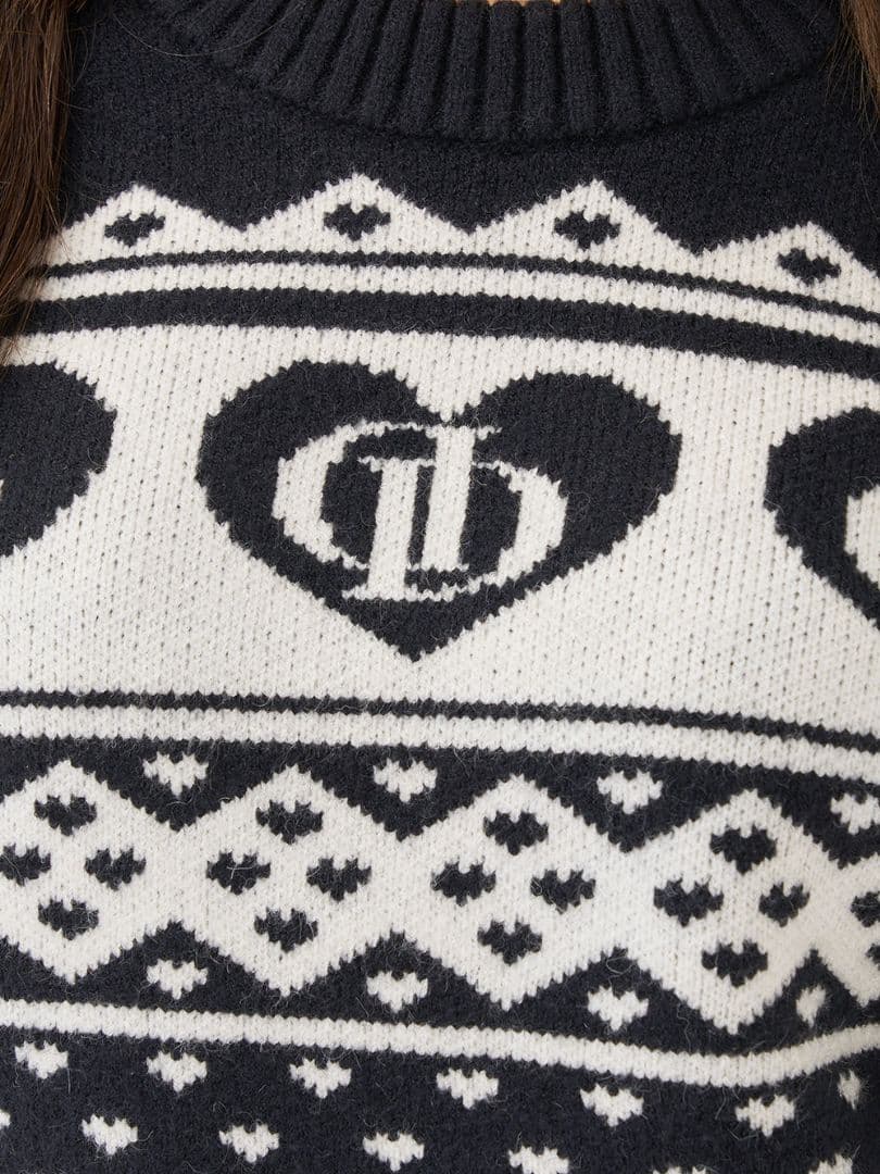 Darich ダーリッチ アーガイル ニットトップス ブラック