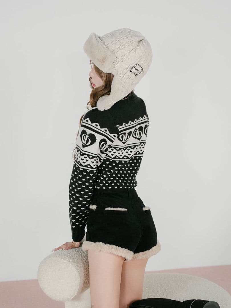 Darich ダーリッチ アーガイル ニットトップス ブラック