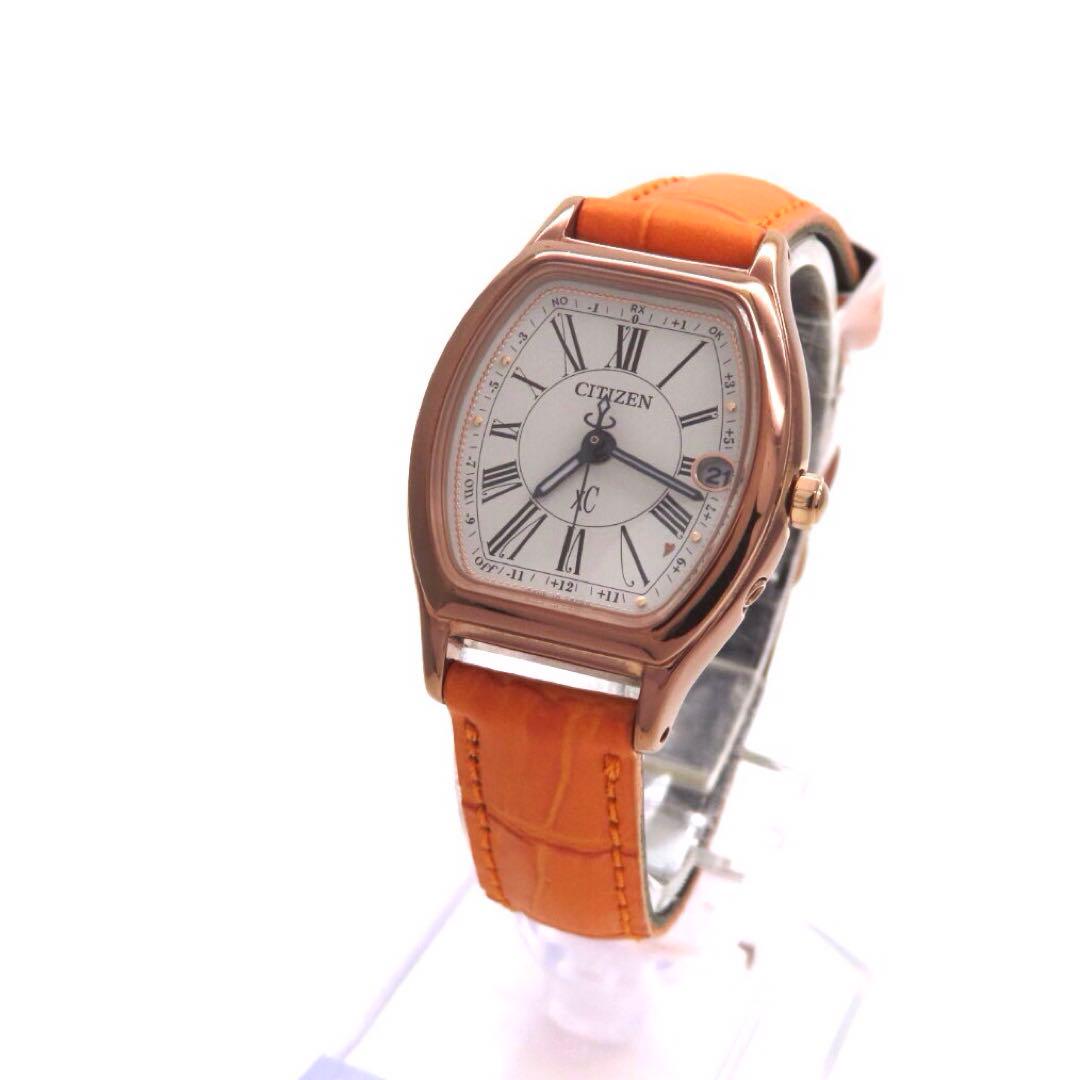 美品 ES9352 05B クロスシー 電波ソーラー シチズン 時計 トノー