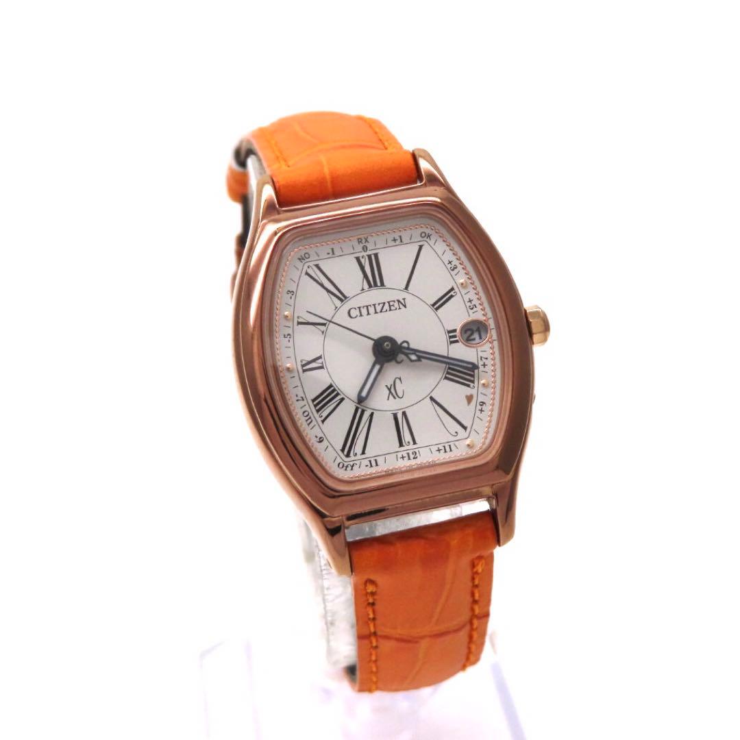 美品 ES9352 05B クロスシー 電波ソーラー シチズン 時計 トノー