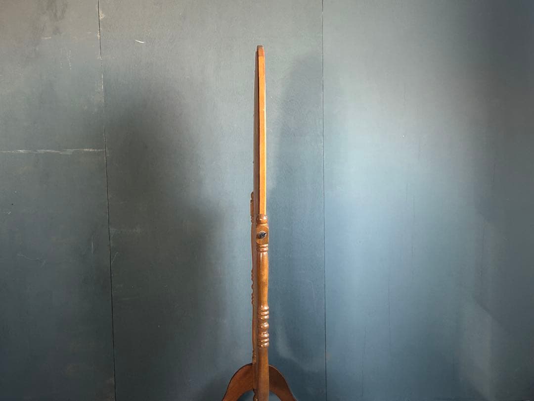 希少　ヴィンテージ　オーバル型　ミラー　スタンドミラー　縦長　ろくろ　SS