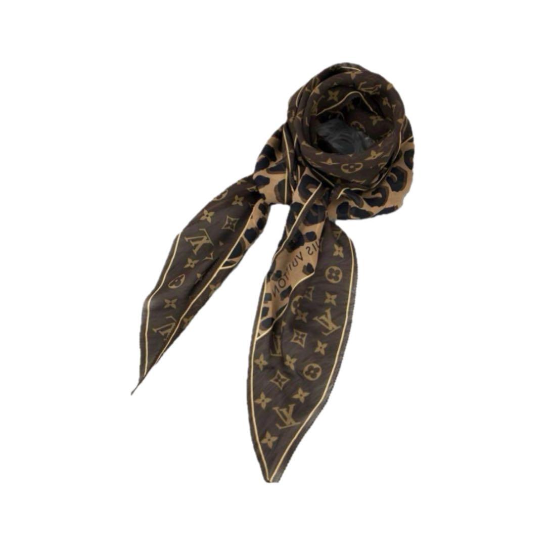 LOUIS VUITTON ルイヴィトン モノグラム レオパード柄 スカーフ
