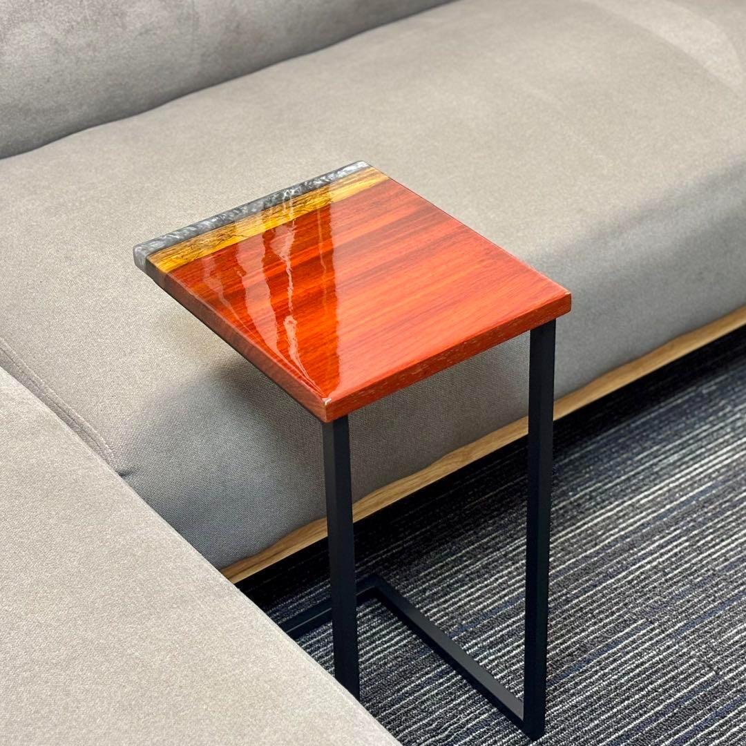 サイドテーブル アイアン 木製 コの字 アンティーク ベッド 北欧風 モダン